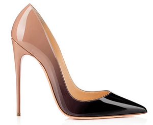 Nude gradient patent high heel pumps - FashionByTeresa