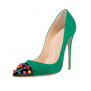 Purple suede pointed toe high heel pumps - FashionByTeresa