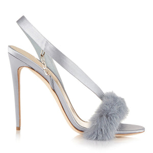 Luxury Faux Fur Sexy High Heels Open Toes Stiletto Sandals - FashionByTeresa