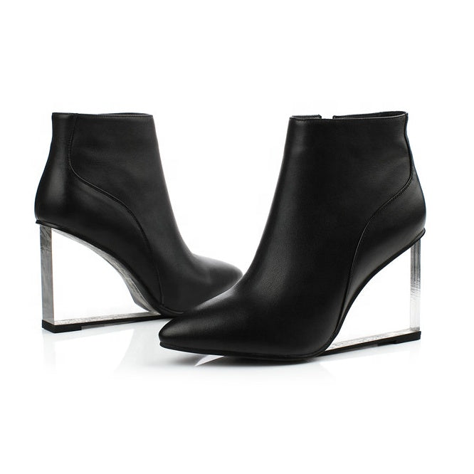 Black leather platform ankle boots - FashionByTeresa