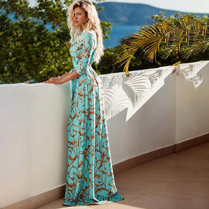 Floral Summer Vintage Maxi Dress - FashionByTeresa