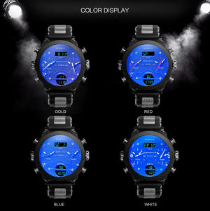 Quartz Dual Display Watch 3 Time Zone Men's Watch - FashionByTeresa