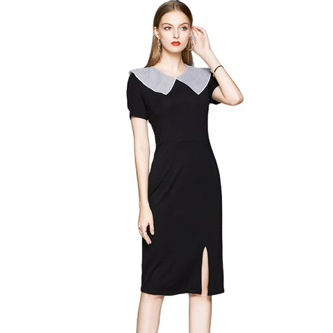 Simple Professional Business Black Short Sleeve Dress FashionByTeresa Simple Professional Business Black Short Sleeve Dress FashionByTeresa