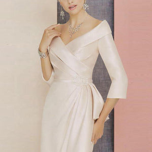 V-neck Ruffles Elegant Special Occassion Dress - FashionByTeresa