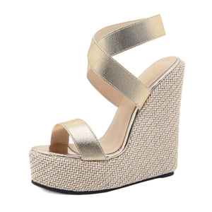 European and American style high-heeled wedge sandals - FashionByTeresa