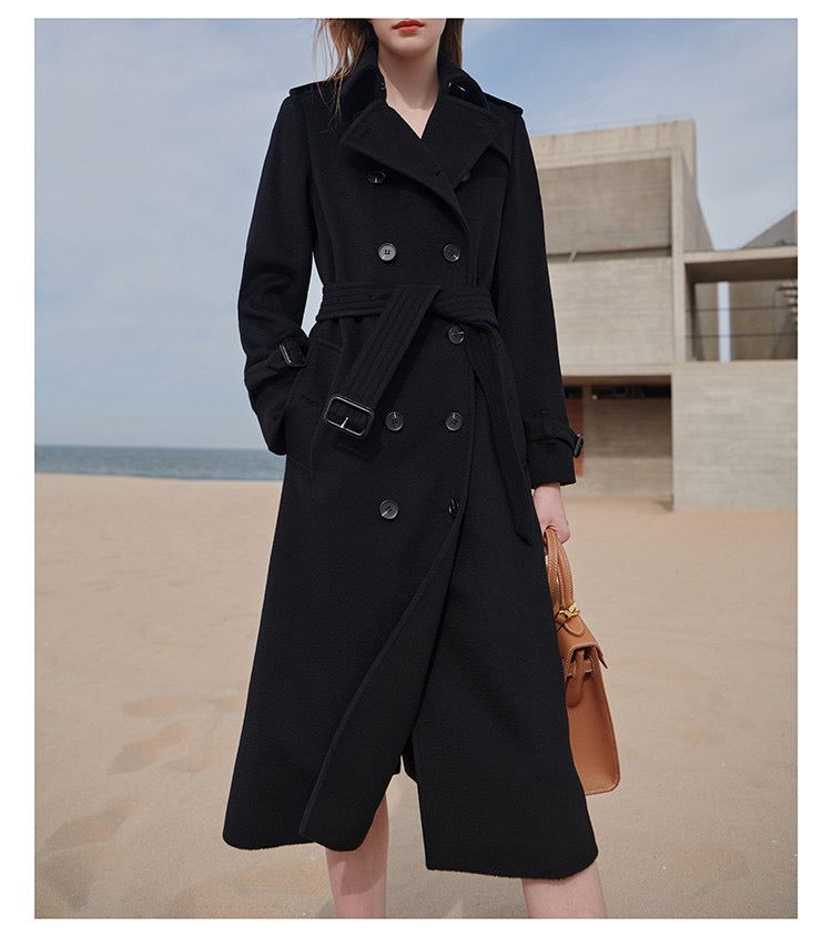 Luxury long cashmere wool coat - FashionByTeresa