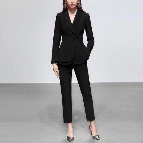 2 piece women's dress suits Kennedy Blue on sheath skirt with button 2 Piece Dress Suit -