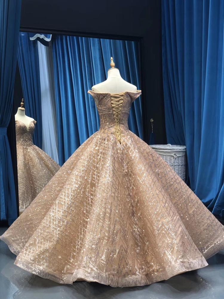 Champagne Heavily Beaded Glitter Evening Ball Gown FashionByTeresa Champagne Heavily Beaded Glitter Evening Ball Gown FashionByTeresa