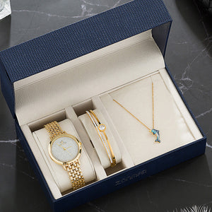 Luxury Gift Set Watch Bracelet with Rhinestone Set - FashionByTeresa