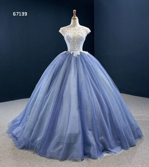 Pearl Beaded Stunning Evening Ball Gown - FashionByTeresa