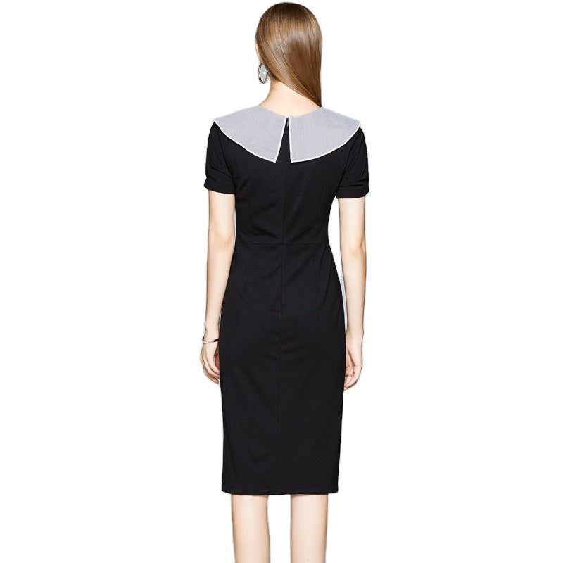 Simple Professional Business Black Short Sleeve Dress - FashionByTeresa