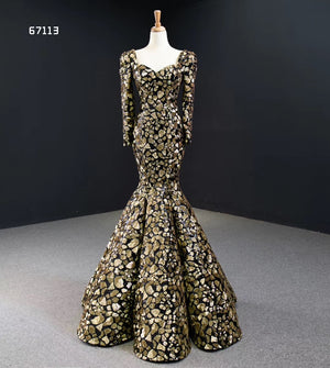 Elegant Vintage Mermaid Evening Ball Gown - FashionByTeresa