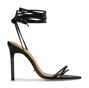 Metallic Pointed Toe Lace-up Sandals - FashionByTeresa