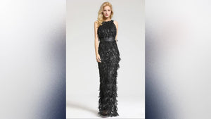 Black Sleeveless A-Line Evening Gown - FashionByTeresa