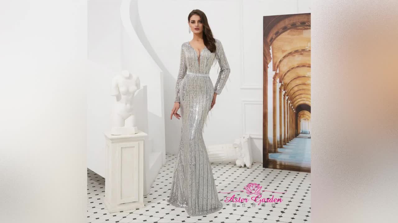 Dubai Sequined Evening Gown - FashionByTeresa