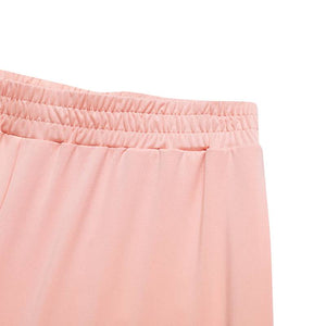 Two-Piece Short Sleeve Split Long Blouse Trousers Suit Set - FashionByTeresa
