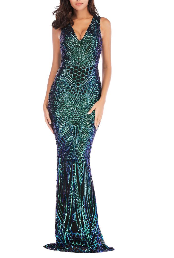 Beautiful Dubai Sexy Luxurious Sequin Prom Evening Gown - FashionByTeresa