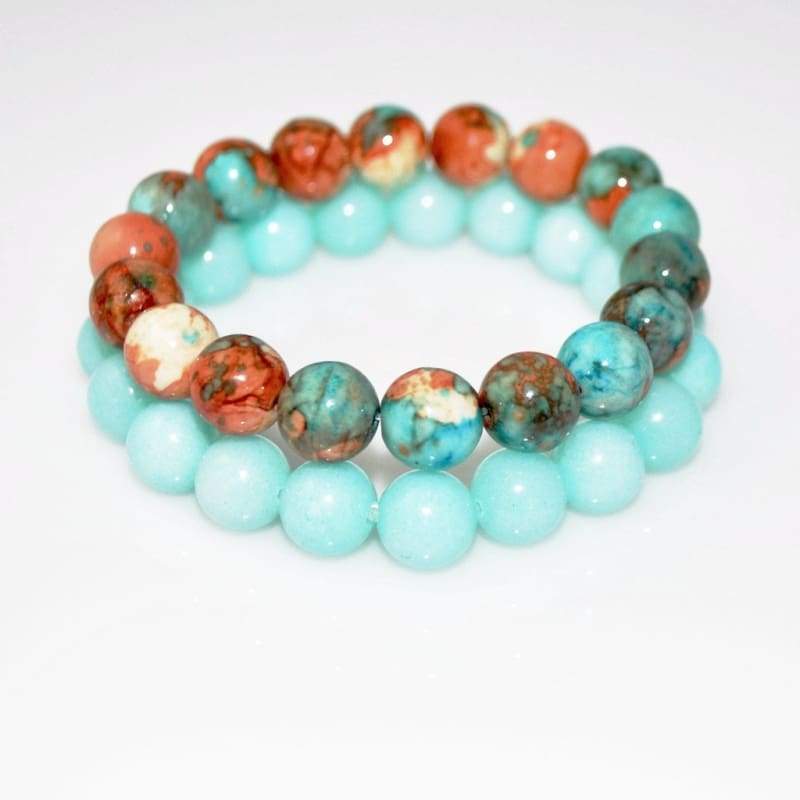 Amazonite Gemstone Stretch Bracelets - FashionByTeresa