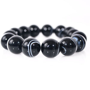 FBT - Black Agate Onyx Unisex Men's Gemstone Bracelets - FashionByTeresa