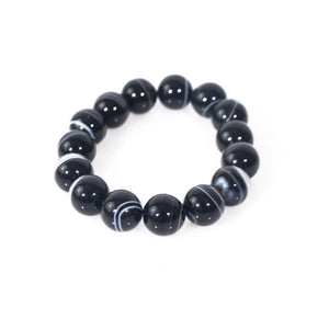 FBT - Black Agate Onyx Unisex Men's Gemstone Bracelets - FashionByTeresa
