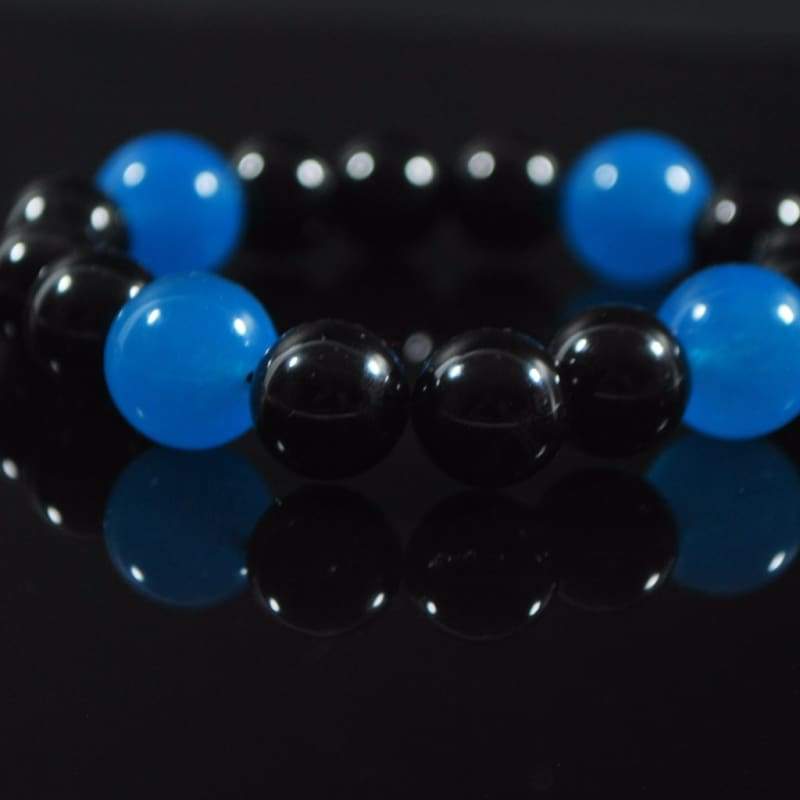 FBT - Black Onyx and Blue Topaz Mixed Gemstone Bracelets - FashionByTeresa
