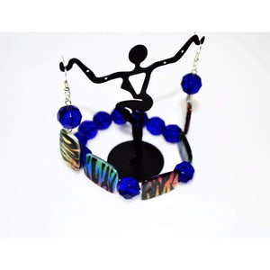 Chunky Blue Animal Prints Beaded Women's Bracelets - FashionByTeresa
