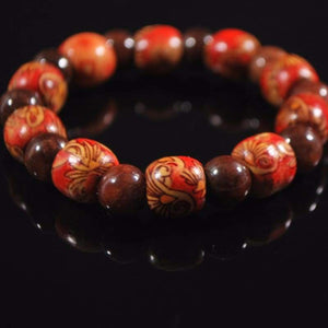 FBT - Dark Brown Agate Stone And Wood Bracelets - FashionByTeresa