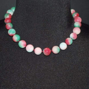 FBT - Elegant Green And Red Jade Necklace - FashionByTeresa