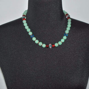 FBT - Green Carnelian With Crystal Ascents Necklace - FashionByTeresa