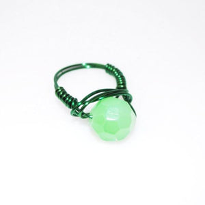 Green Jade Faceted Wired Ring - FashionByTeresa