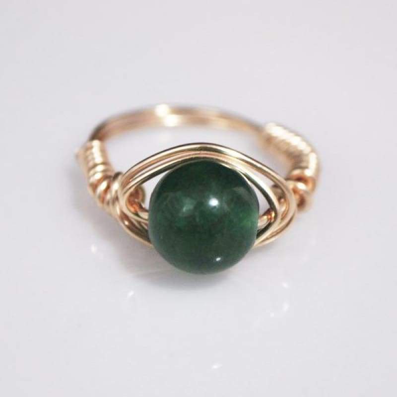 Handmade Emerald With Rose Gold Handcrafted Wire Ring - FashionByTeresa
