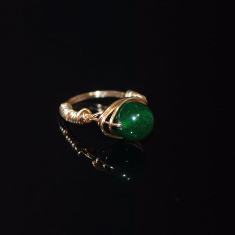 Handmade Emerald With Rose Gold Handcrafted Wire Ring - FashionByTeresa