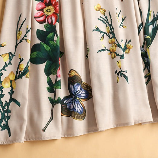 Vintage Elegant Flower Print Midi Dress - FashionByTeresa