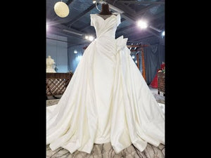 Ivory OFF Shoulder Satin Wedding Dress