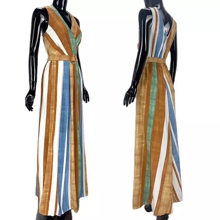 FBT - Bold Stripes Boho Maxi Dress - FashionByTeresa
