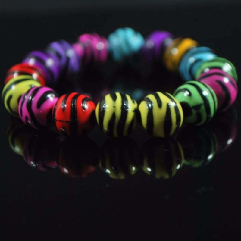 Multi Colored Zebra Prints Acrylic Bracelets - FashionByTeresa