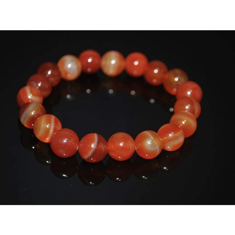 FBT - Natural Red Stripe Agate Onyx Unisex Bracelets - FashionByTeresa