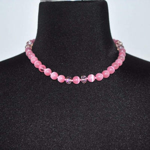 Pink Mexican Opal Beaded Women's Necklace - FashionByTeresa