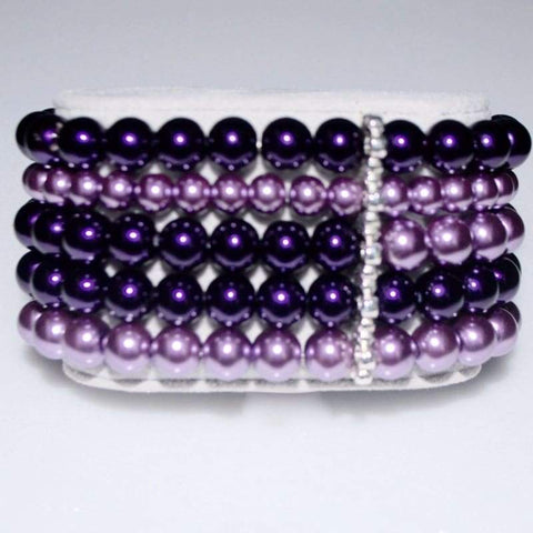 Purple Lavender Multi Strands Colorblock bracelets - FashionByTeresa