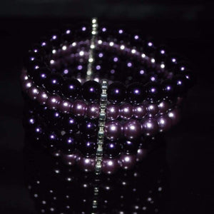 Purple Lavender Multi Strands Colorblock bracelets - FashionByTeresa