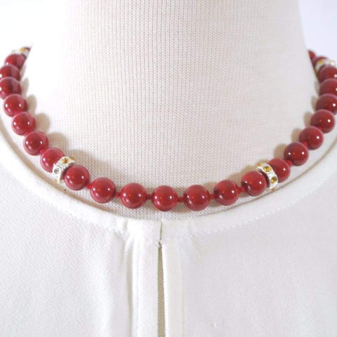 Red Beaded With Charms Ascent Women's Necklace. - FashionByTeresa