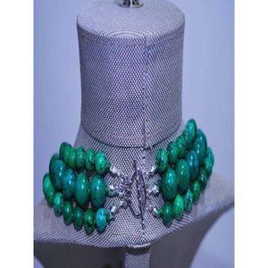 FBT - Three Strands Green Turquoise Women's Beaded Necklace - FashionByTeresa