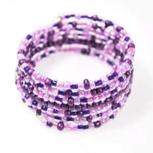 Violet Purple Memory Wire Wrap Around Bracelets - FashionByTeresa