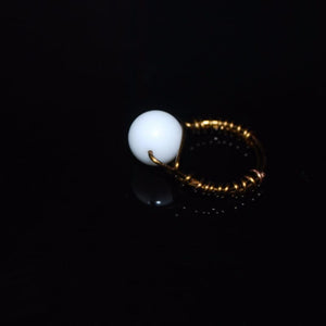 White Jade Stone Womens Ring - Handmade